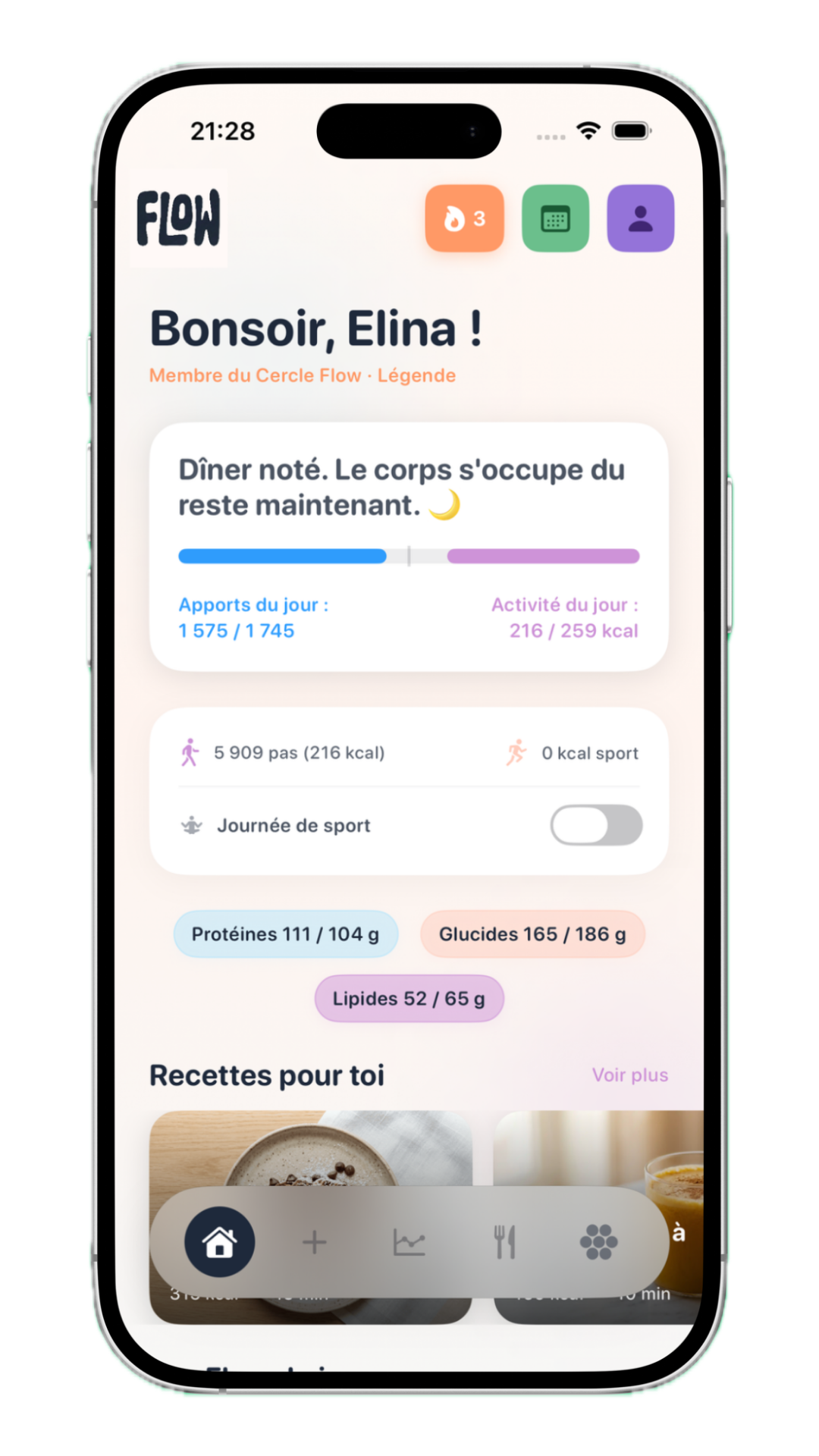 Aperçu de l'application Flow